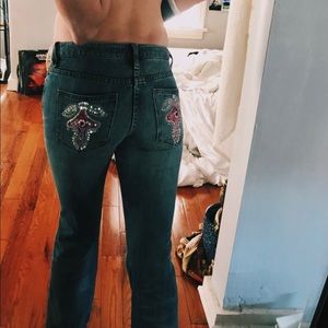 y2k embellished low rise jeans